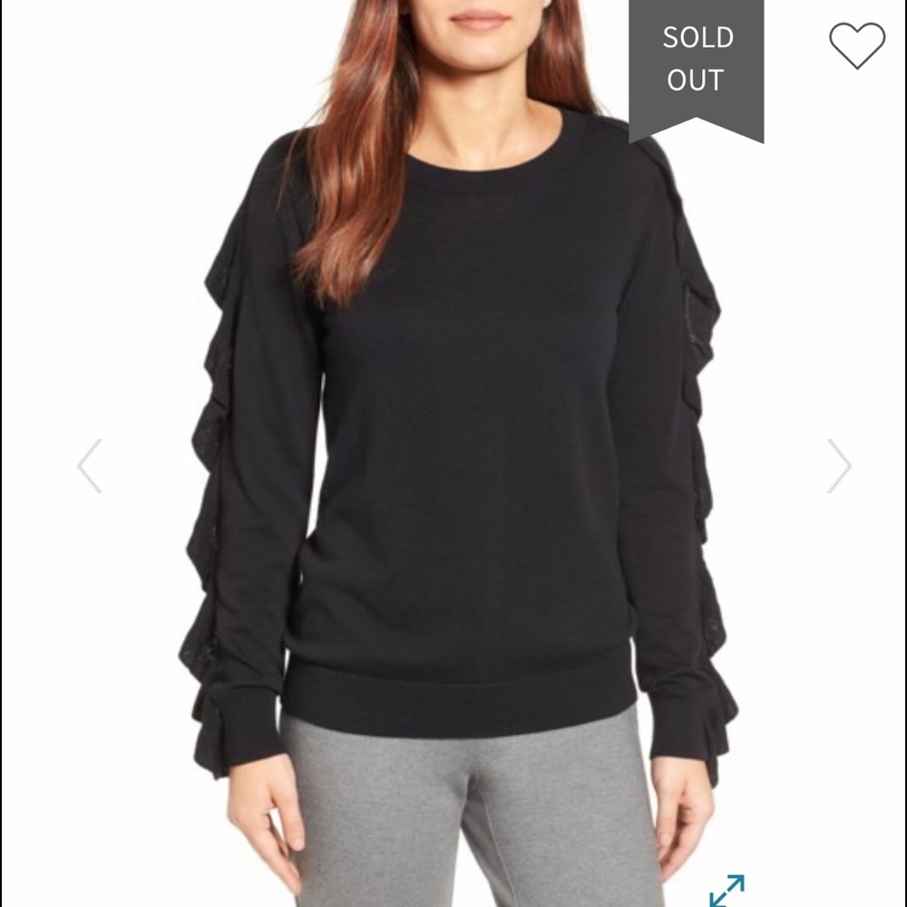 NWT HALOGEN Ruffle Sleeve Sweater
